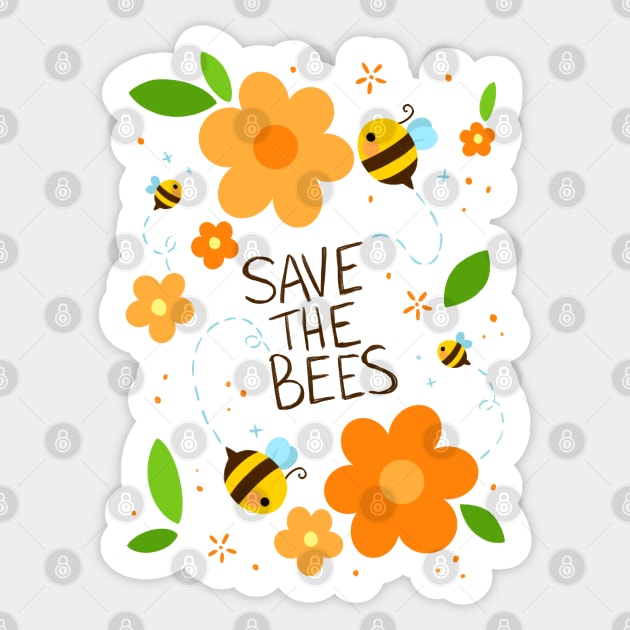 Save the Bees Sticker by Lobomaravilha